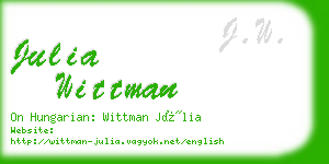 julia wittman business card